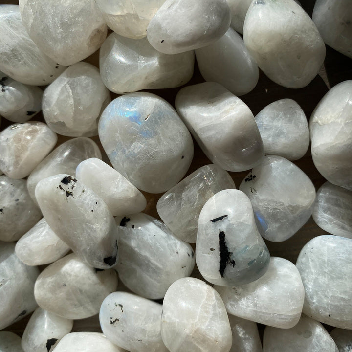 Rainbow Moonstone - Tumble - Safety Crystal - Hope - Happiness - Fresh Start - Moon Divine Feminine Energy - Support - Soothing