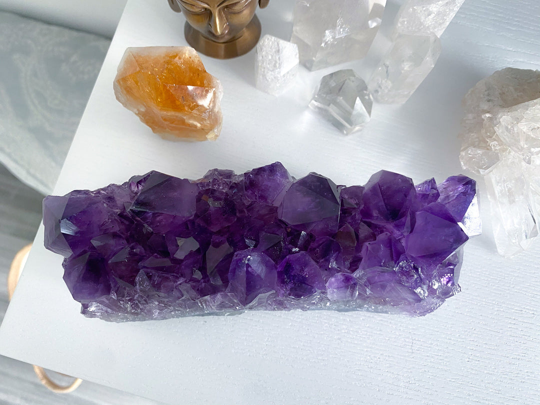 LARGE Grape Amethyst Slab - Protection Stone - Energy Cleanse Crystal - Calming Crystal - Creativity - Psychic Protection