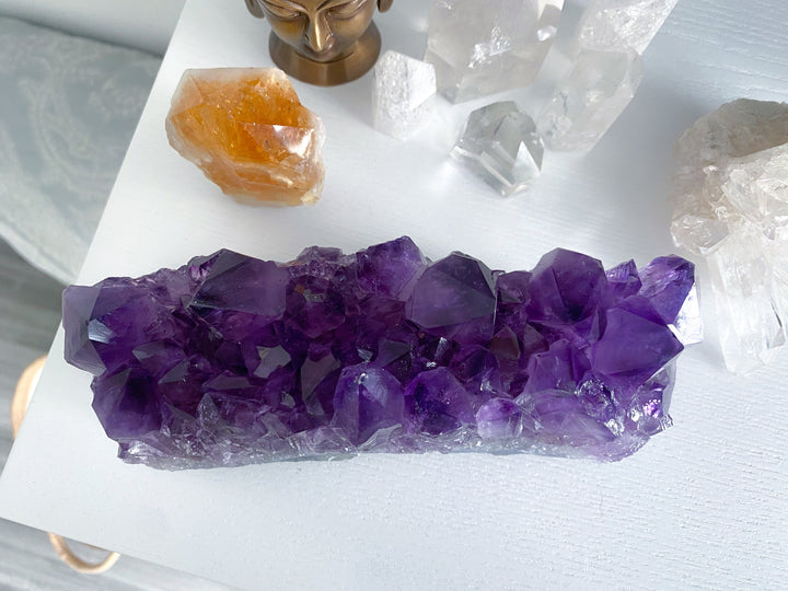 LARGE Grape Amethyst Slab - Protection Stone - Energy Cleanse Crystal - Calming Crystal - Creativity - Psychic Protection