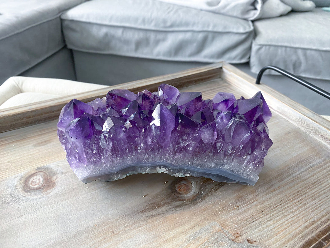 LARGE Grape Amethyst Slab - Protection Stone - Energy Cleanse Crystal - Calming Crystal - Creativity - Psychic Protection