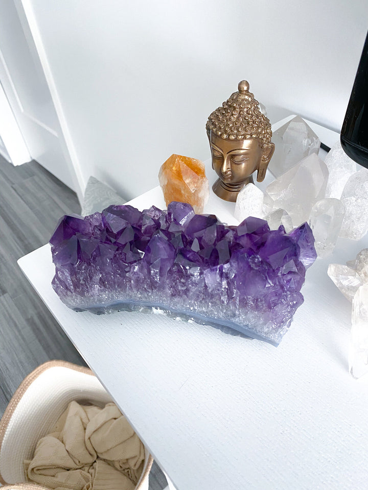 LARGE Grape Amethyst Slab - Protection Stone - Energy Cleanse Crystal - Calming Crystal - Creativity - Psychic Protection