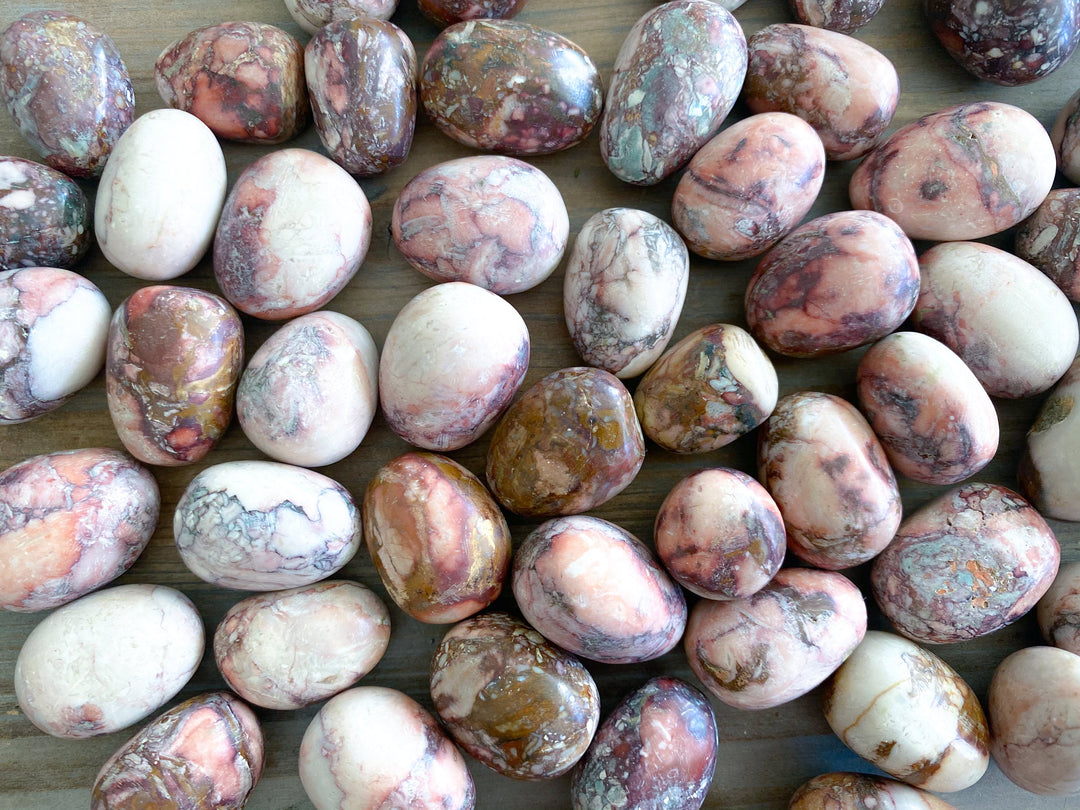 KUNDALINI QUEEN Porcelain Pink Jasper Tumbles - Calming Stone - Reduce Stress - AWAKEN - Manifestation - Meditation