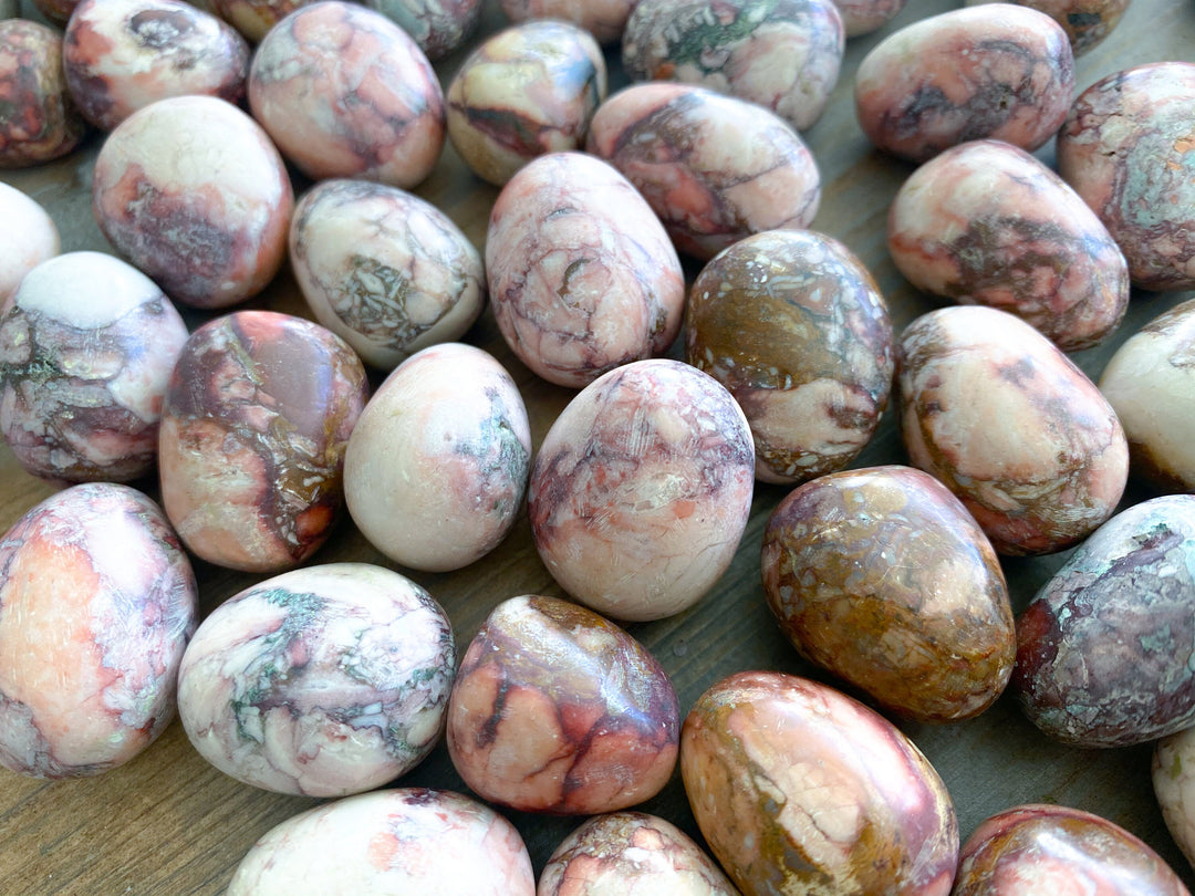 KUNDALINI QUEEN Porcelain Pink Jasper Tumbles - Calming Stone - Reduce Stress - AWAKEN - Manifestation - Meditation