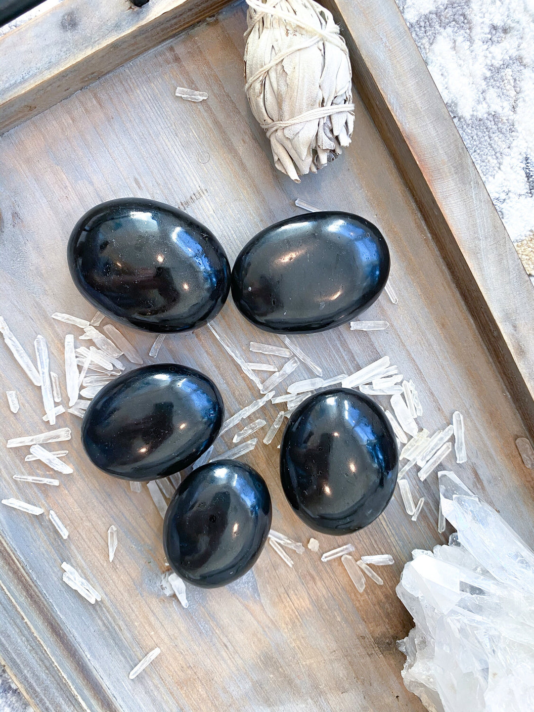 Black Tourmaline Palm Stone: Protection, Grounding