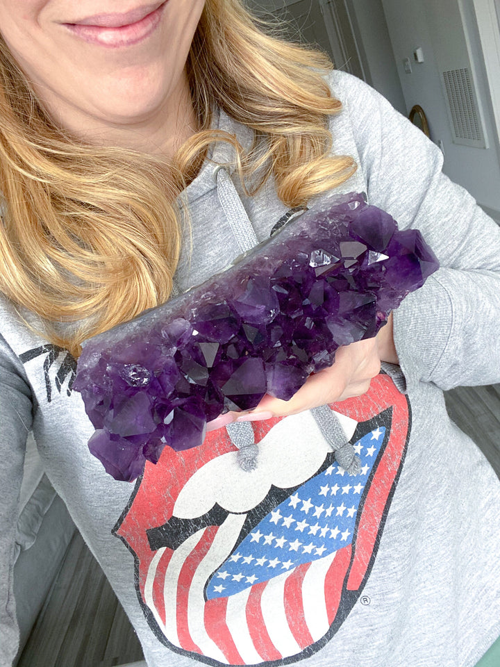LARGE Grape Amethyst Slab - Protection Stone - Energy Cleanse Crystal - Calming Crystal - Creativity - Psychic Protection