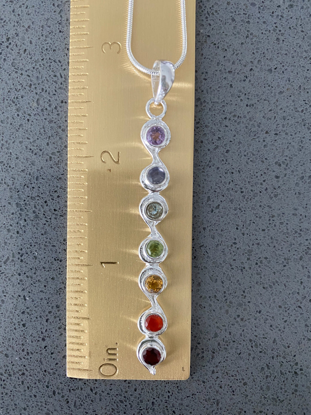 Chakra Sterling Silver Pendant Necklace