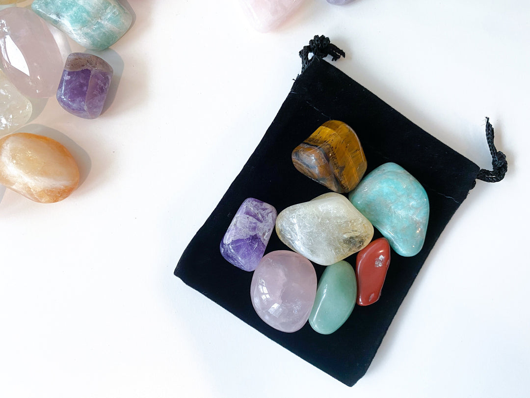 Elly Molina Alchemist Crystal Kit: Make Your Magic | Rose Quartz - Citrine - Amethyst - Green Aventurine - Tiger's Eye - Tumbled Crystal Set
