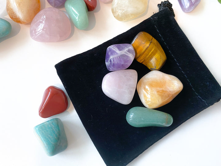 Elly Molina Alchemist Crystal Kit: Make Your Magic | Rose Quartz - Citrine - Amethyst - Green Aventurine - Tiger's Eye - Tumbled Crystal Set