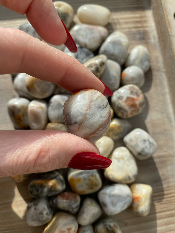 LAUGH with Crazy Lace Agate Tumble Stone
