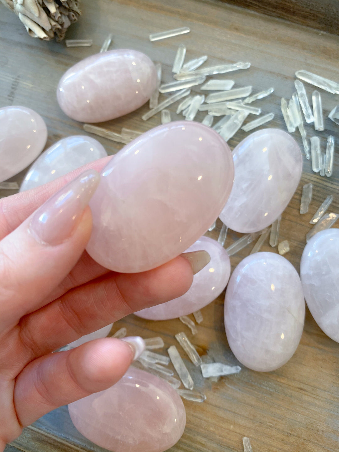 Small Rose Quartz Palm Stone