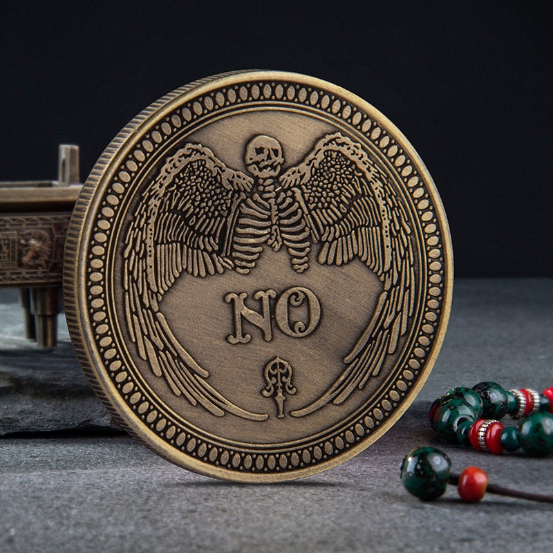 In STOCK! YES or NO Divination Coin - Psychic Reading tool - Ouija Coin - Silver or Gold - Listing for a Single Coin in Pouch