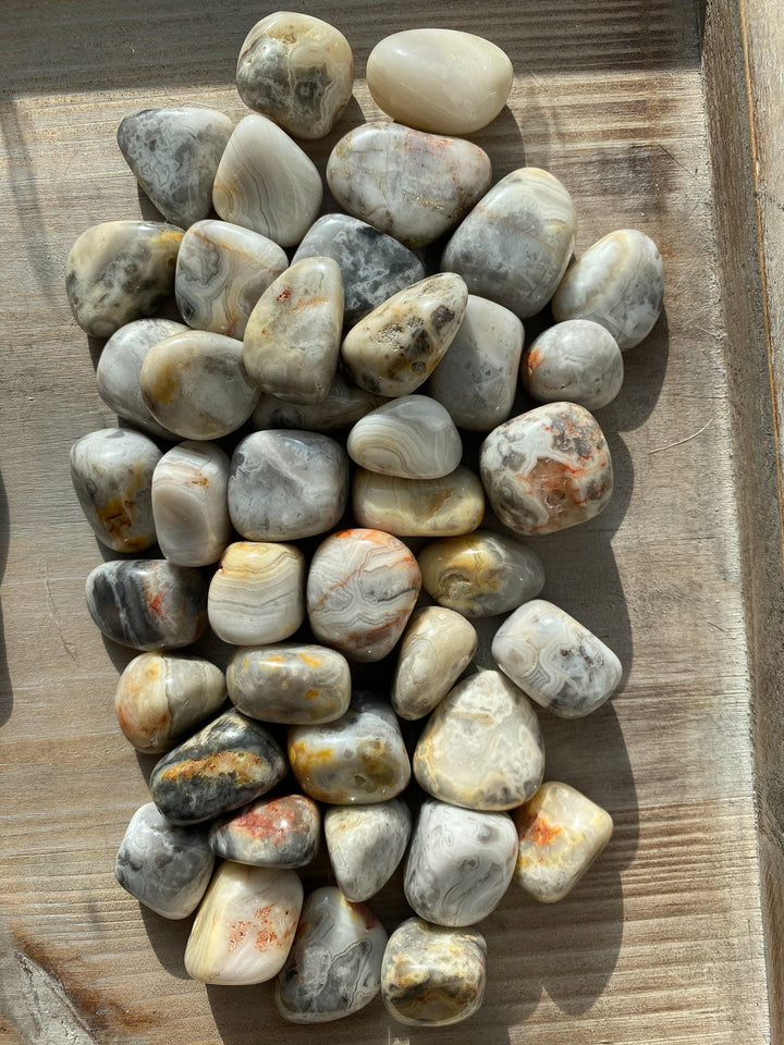 LAUGH with Crazy Lace Agate Tumble Stone