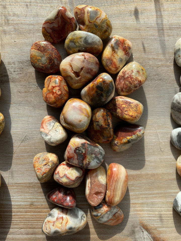 LAUGH with Crazy Lace Agate Tumble Stone