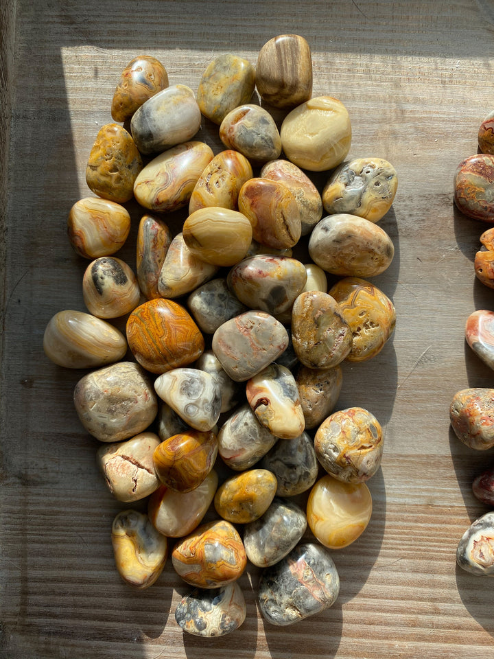 LAUGH with Crazy Lace Agate Tumble Stone