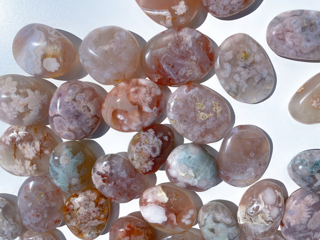 A Quality Flower Agate Pebble Tumble Stone