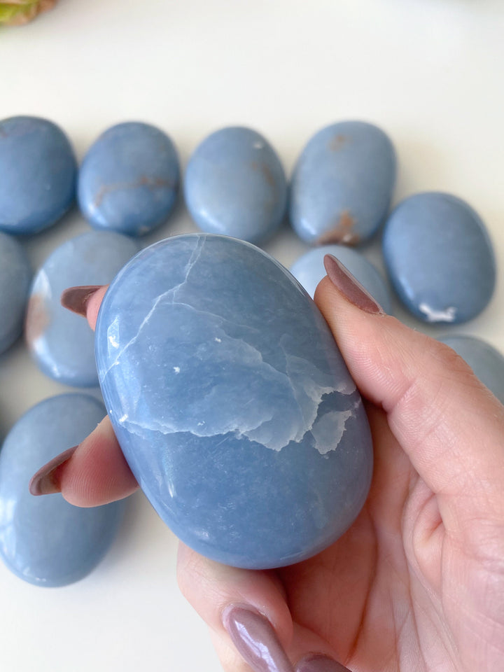 Angelite Palm Stone: You Choose