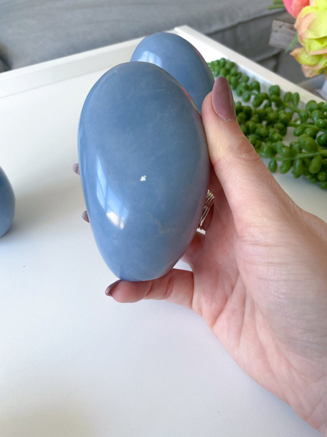 SPIRIT GUIDE Angelite Freeform approx 1lb - Spiritual Awareness - Communication - Lucid Dreaming Stone