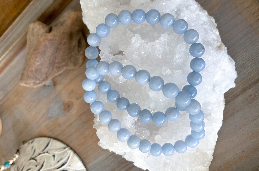 Angelite 8mm Bracelet -