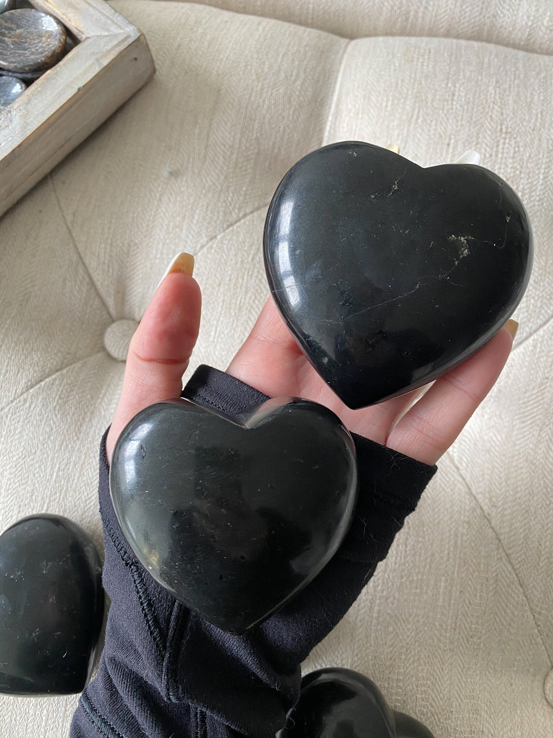 Black Tourmaline Heart - Healing Stone - Energetic Protection - Purification - Balance - Grounding Crystal