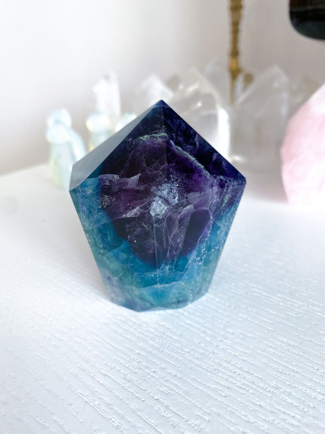 Polished Fluorite Point - .5 lbs - Get this EXACT Stone - Concentration - Intellect - Protection - Aura Cleanse - Communication - Visions