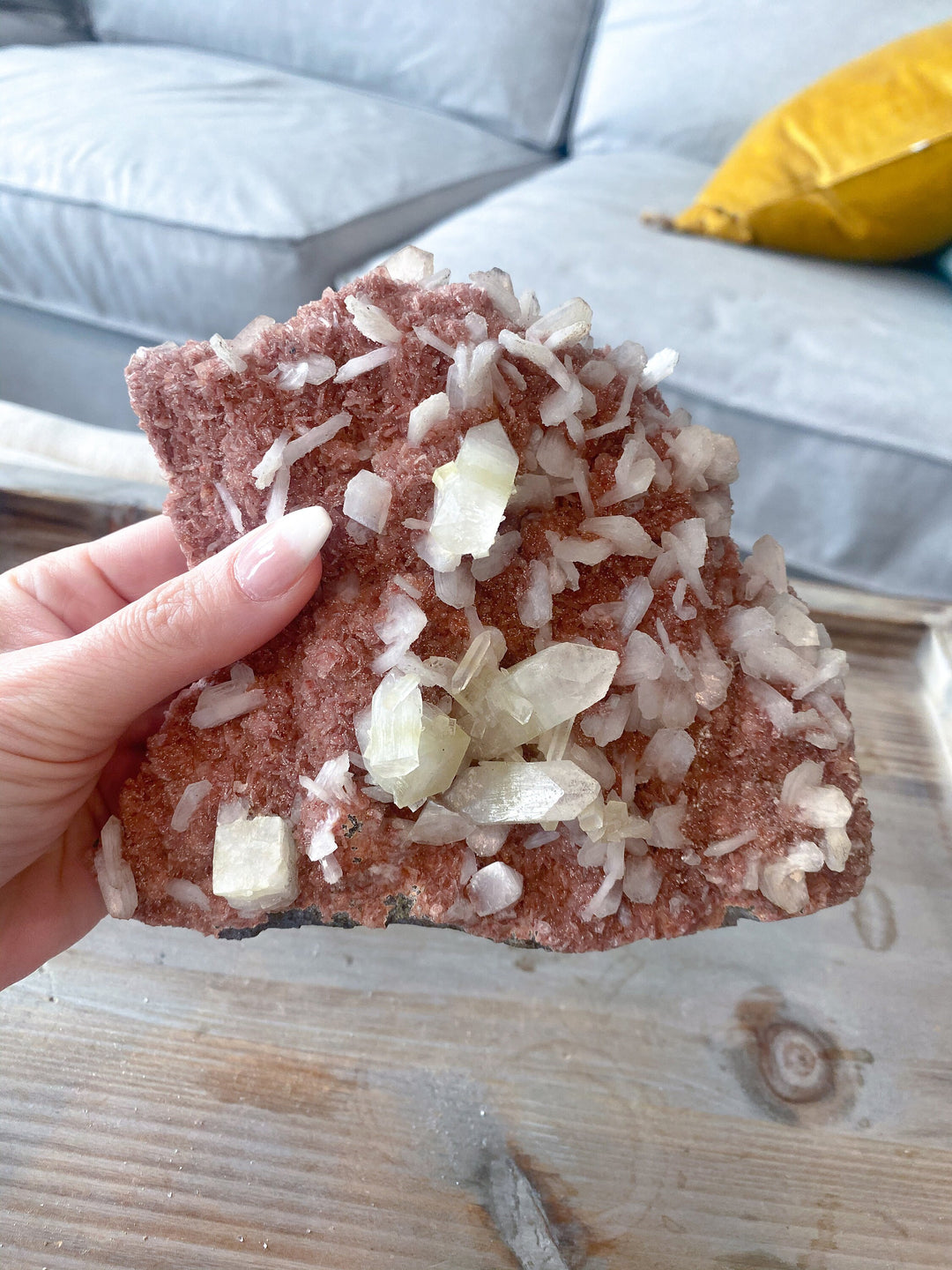 RARE Clear Apophyllite on a Red Chalcedony Matrix - Zeolite Specimen