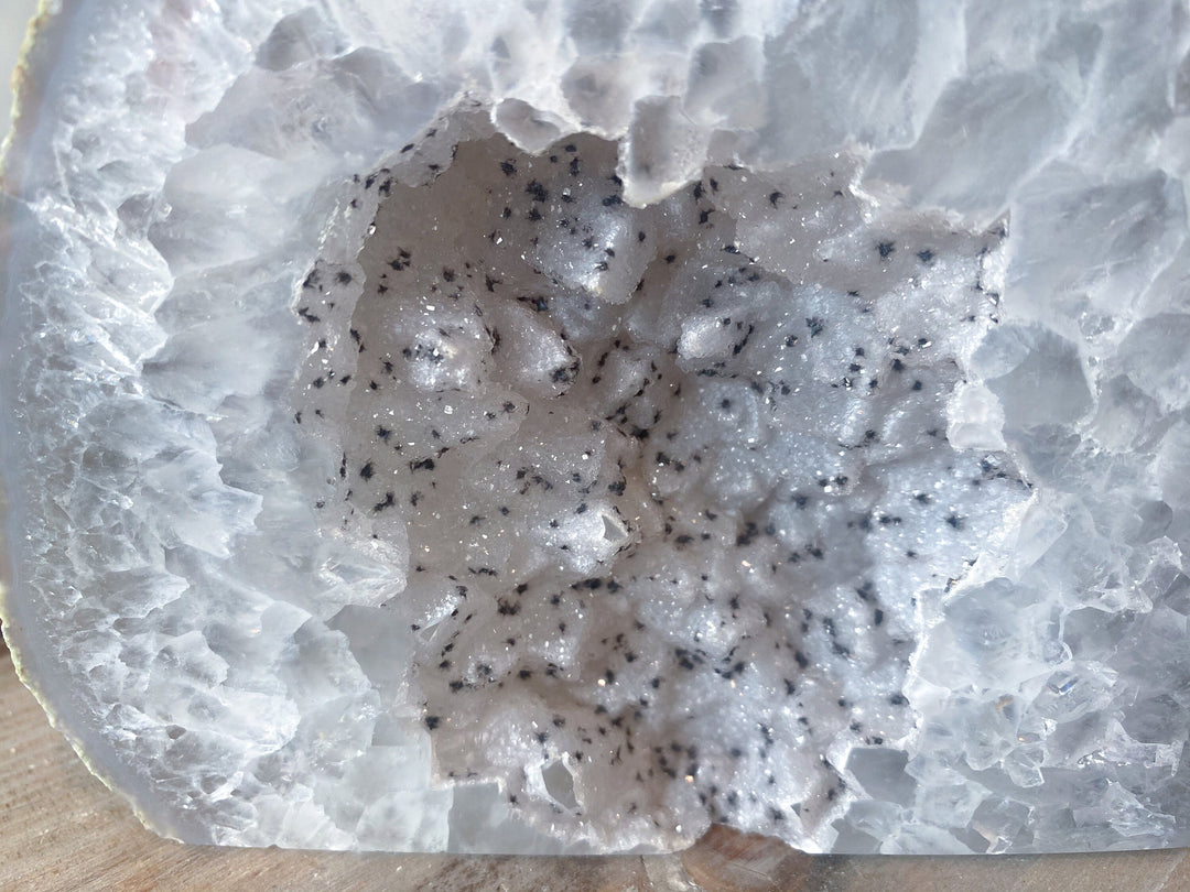Large *Dragon Fruit* Druzy Agate Geode Freestanding - Increase Energy - Calm Nerves - Crystal Therapy - Self-care Stone - 4" tall
