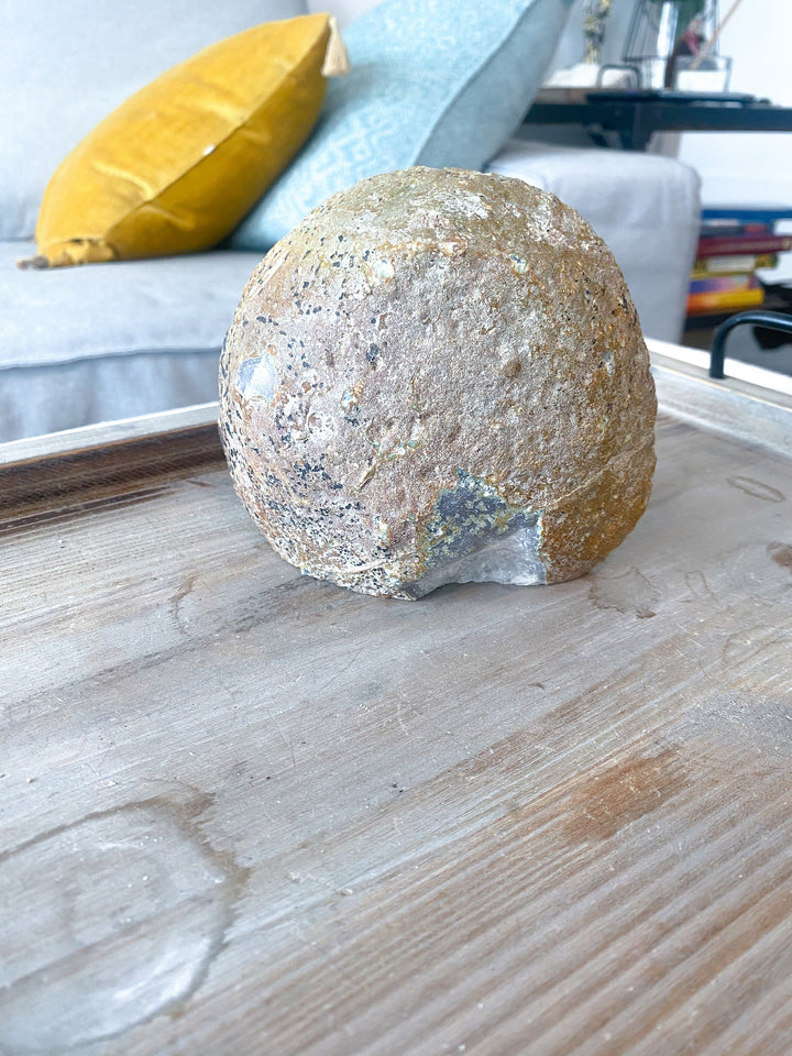 Large *Dragon Fruit* Druzy Agate Geode Freestanding - Increase Energy - Calm Nerves - Crystal Therapy - Self-care Stone - 4" tall