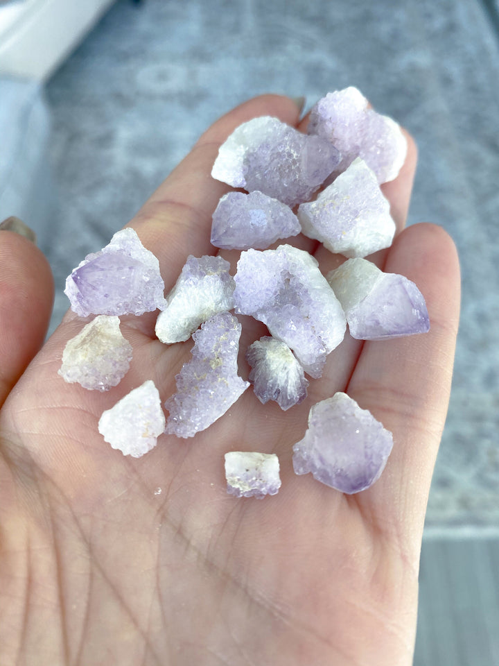 LOT: Spirit Quartz Chips 28g - Pale Lilac color - Harmony - Alignment - Aura Cleanse - Cactus Quartz