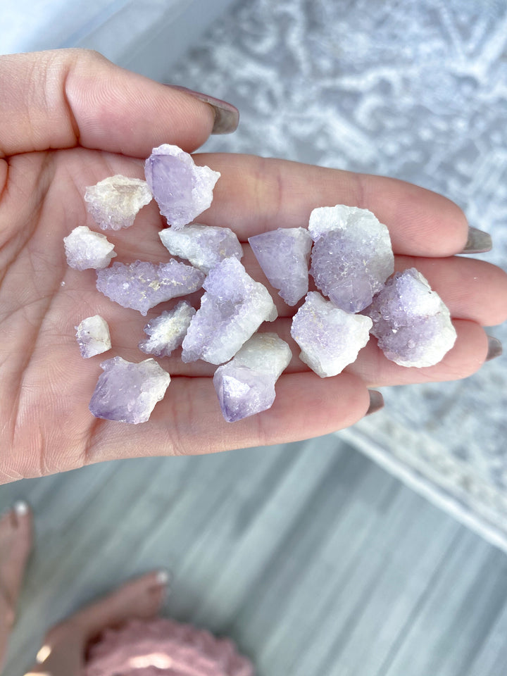 LOT: Spirit Quartz Chips 28g - Pale Lilac color - Harmony - Alignment - Aura Cleanse - Cactus Quartz