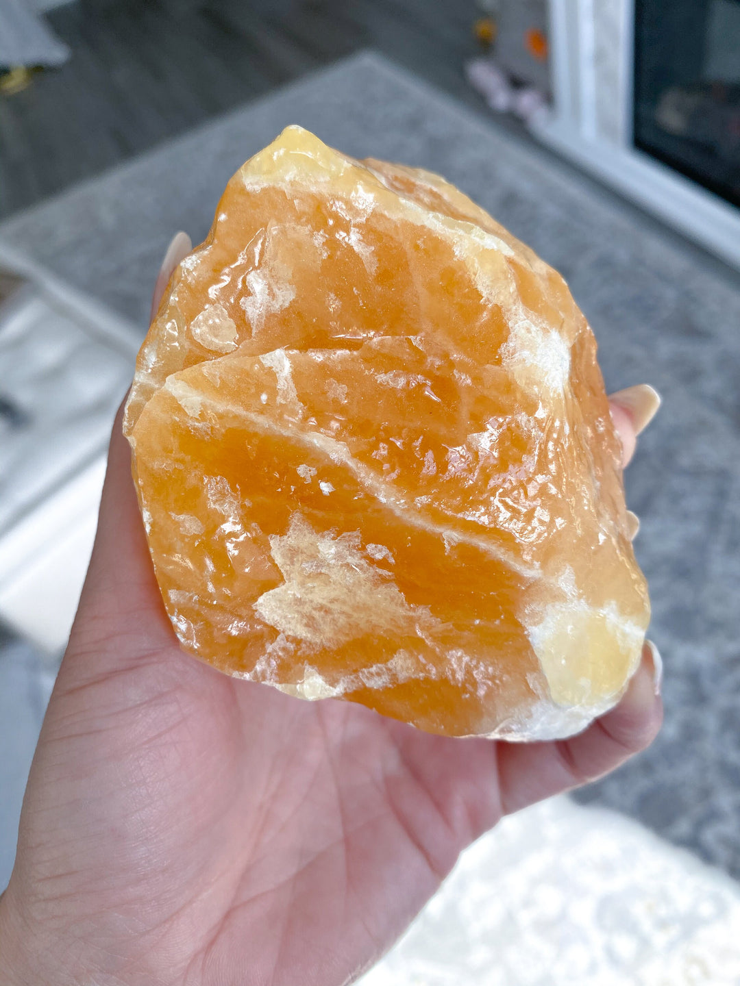 CHUNKY Gummy Orange Calcite - Raw, Rough Approx .5 - 1lb