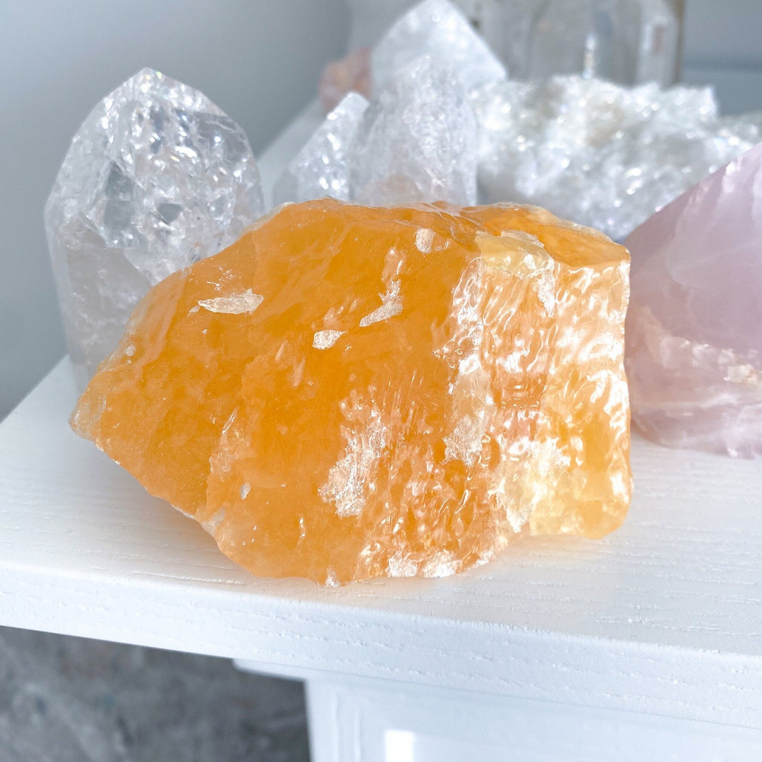 CHUNKY Gummy Orange Calcite - Raw, Rough Approx .5 - 1lb