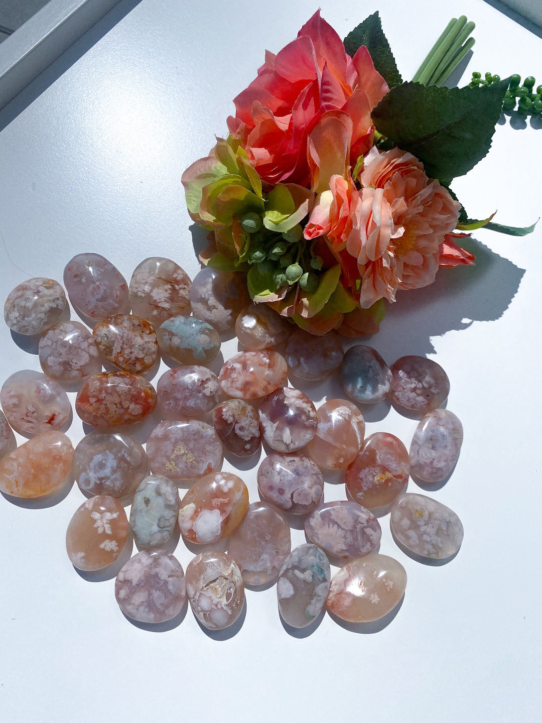 A Quality Flower Agate Pebble Tumble Stone