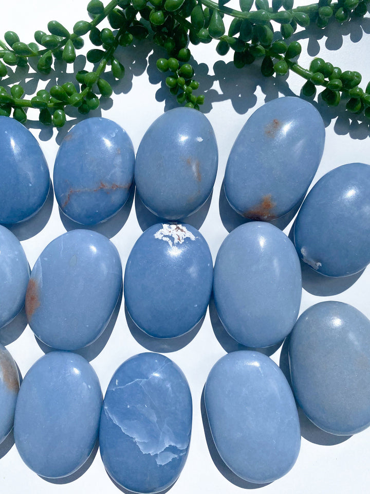 Angelite Palm Stone: You Choose