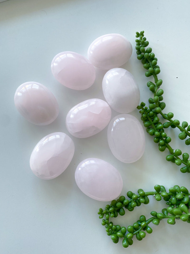 Pink Calcite Palm Stone