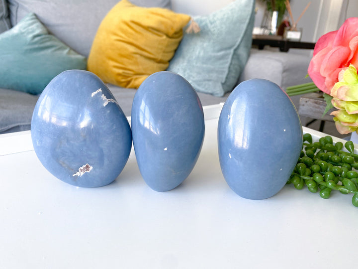 SPIRIT GUIDE Angelite Freeform approx 1lb - Spiritual Awareness - Communication - Lucid Dreaming Stone