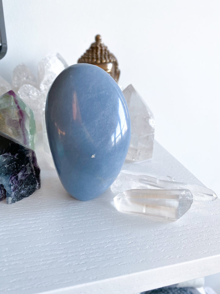 SPIRIT GUIDE Angelite Freeform approx 1lb - Spiritual Awareness - Communication - Lucid Dreaming Stone