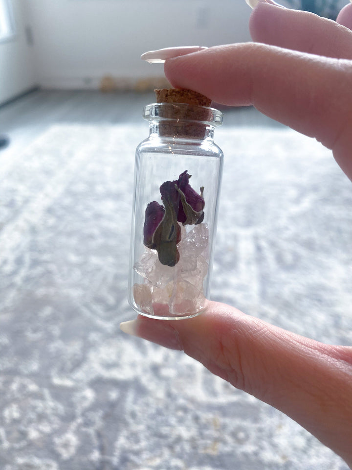 Attract LOVE: Morganite & Roses Chips Love Bottle