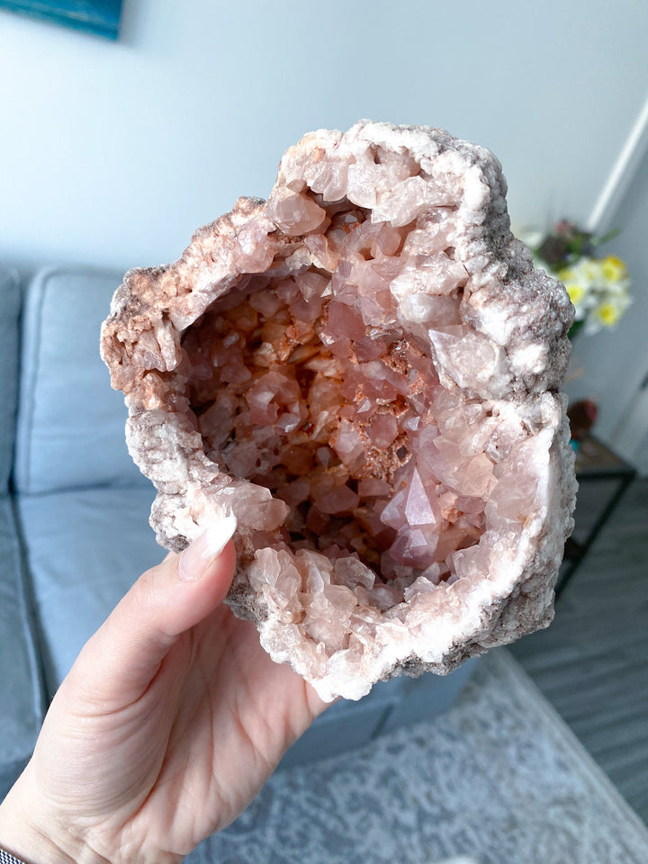 LARGE Pink Amethyst Open Geode - Protection - Energy Cleanse Crystal - Calming Stone - Creativity - Crown, Third Eye Chakra