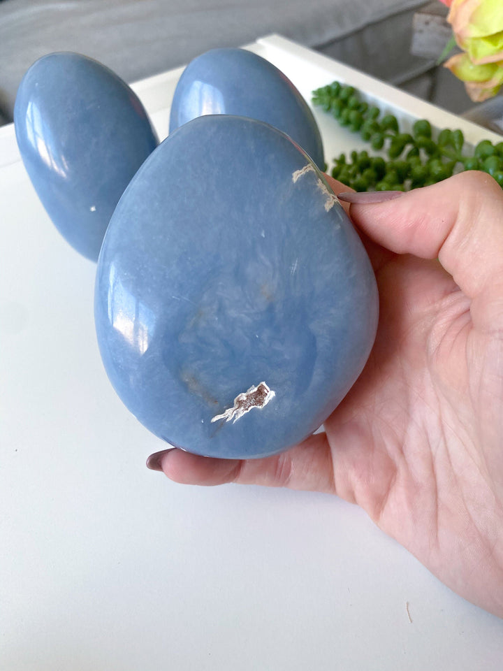 SPIRIT GUIDE Angelite Freeform approx 1lb - Spiritual Awareness - Communication - Lucid Dreaming Stone