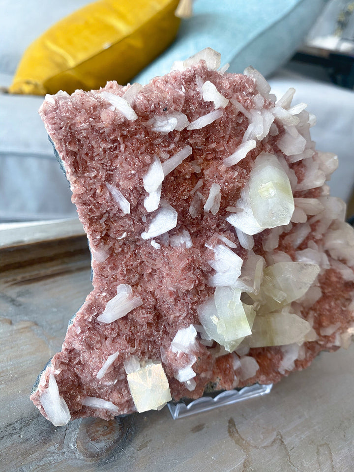 RARE Clear Apophyllite on a Red Chalcedony Matrix - Zeolite Specimen