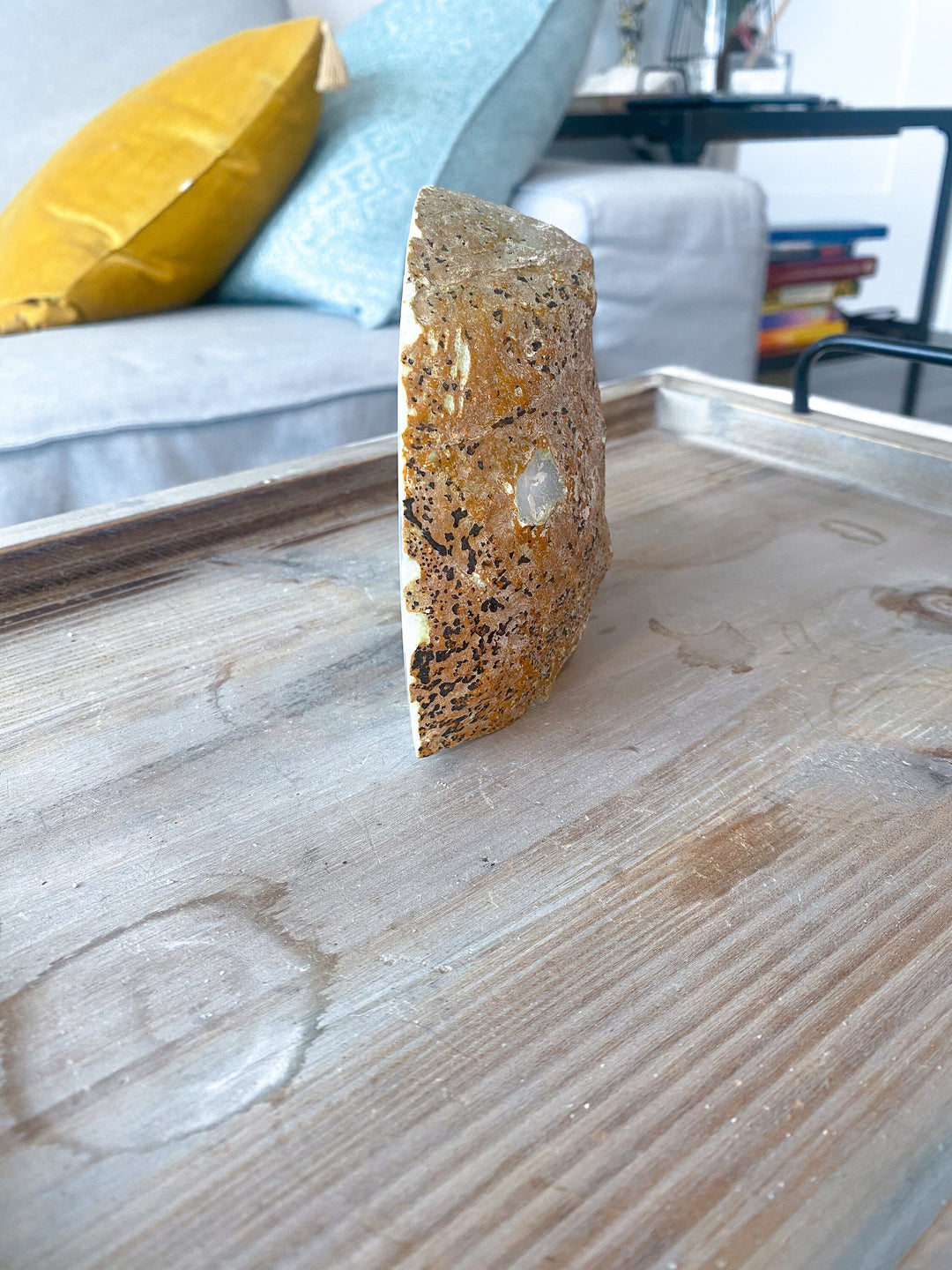 Large *Dragon Fruit* Druzy Agate Geode Freestanding - Increase Energy - Calm Nerves - Crystal Therapy - Self-care Stone - 4" tall