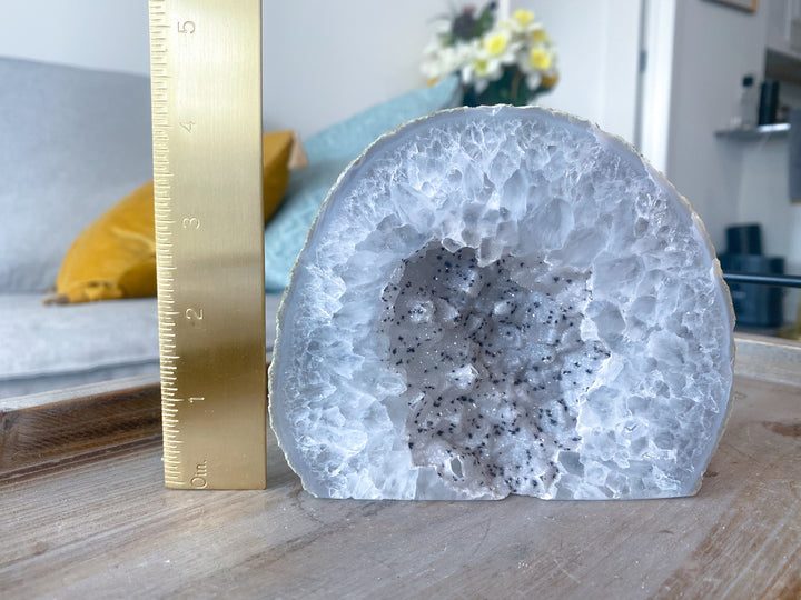 Large *Dragon Fruit* Druzy Agate Geode Freestanding - Increase Energy - Calm Nerves - Crystal Therapy - Self-care Stone - 4" tall
