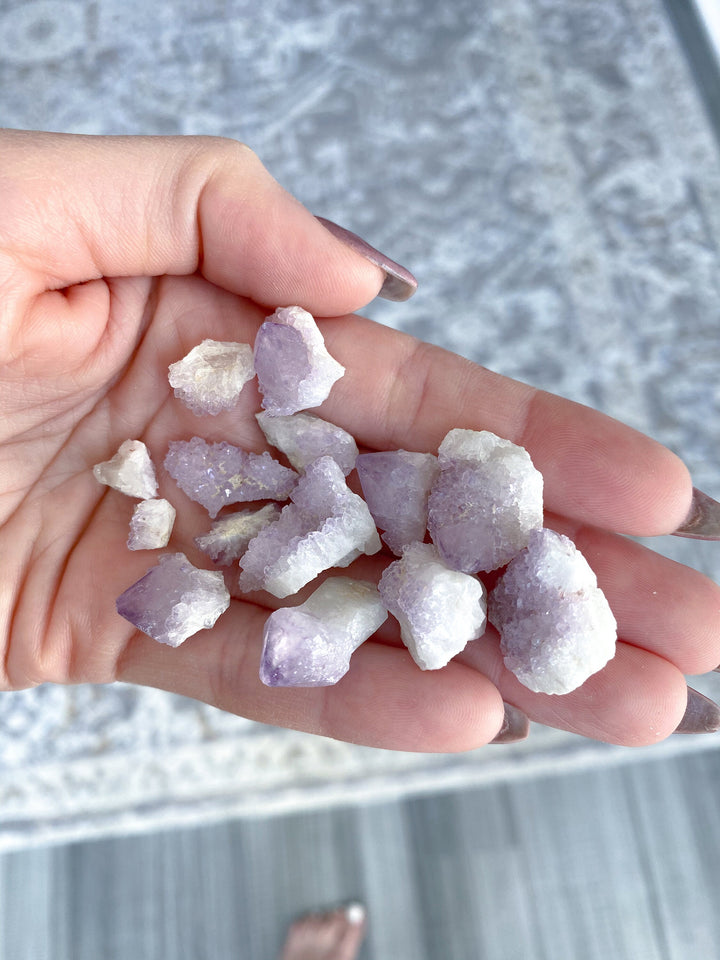 LOT: Spirit Quartz Chips 28g - Pale Lilac color - Harmony - Alignment - Aura Cleanse - Cactus Quartz