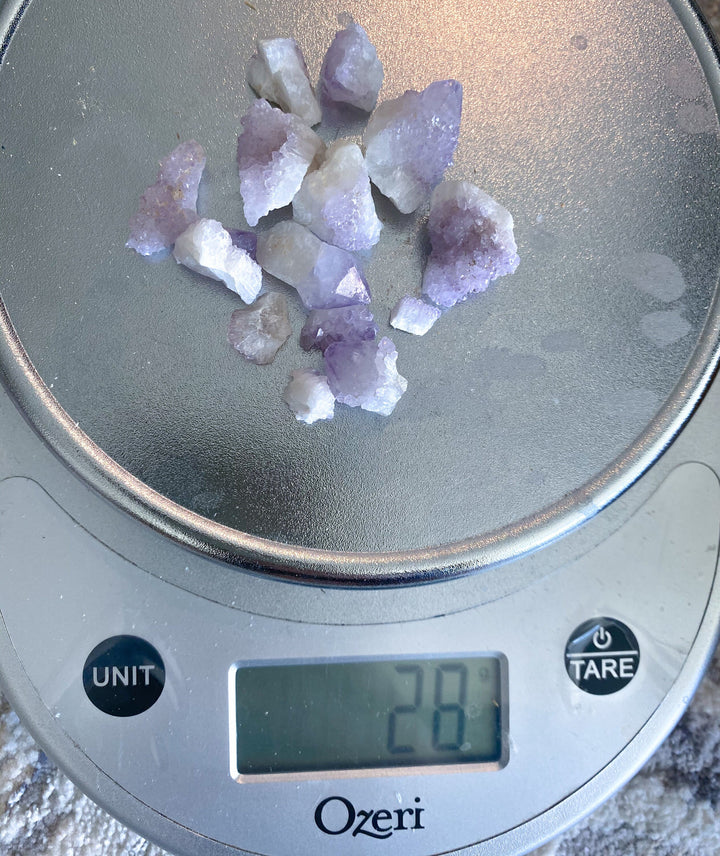 LOT: Spirit Quartz Chips 28g - Pale Lilac color - Harmony - Alignment - Aura Cleanse - Cactus Quartz