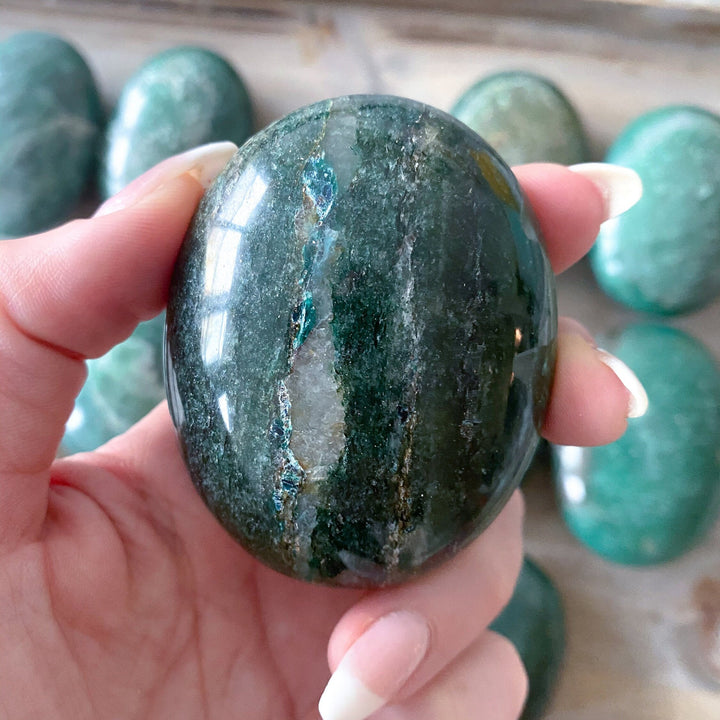 Green Aventurine Palm Stone: Attract Money