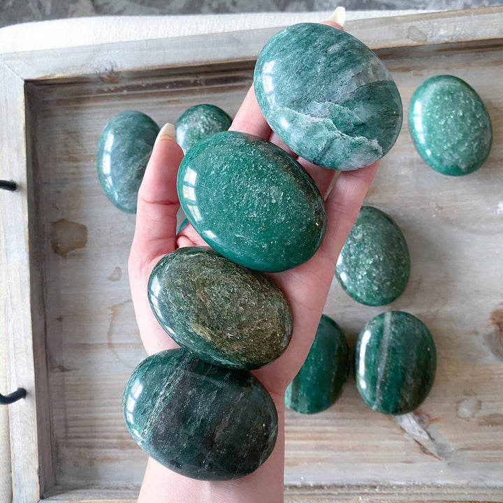 Green Aventurine Palm Stone: Attract Money