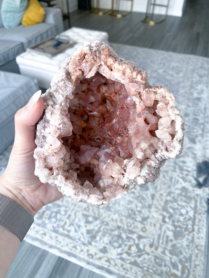LARGE Pink Amethyst Open Geode - Protection - Energy Cleanse Crystal - Calming Stone - Creativity - Crown, Third Eye Chakra