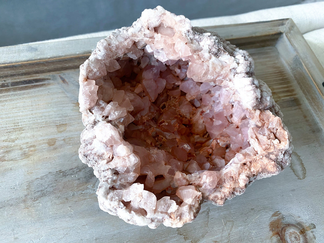 LARGE Pink Amethyst Open Geode - Protection - Energy Cleanse Crystal - Calming Stone - Creativity - Crown, Third Eye Chakra