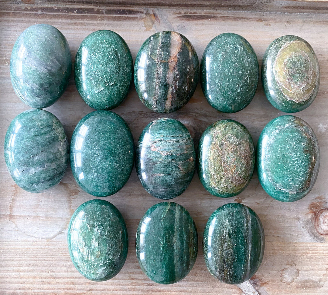 Green Aventurine Palm Stone: Attract Money