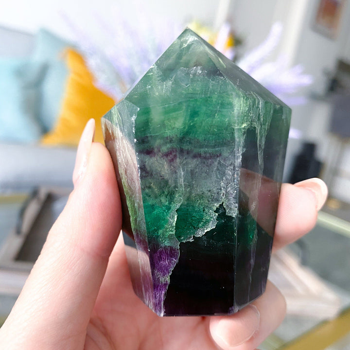 CHOOSE Your Fluorite point 2" - 3" Tall- Concentration - Balance - Intellect - Protection - Aura Cleanse - Communication - Visions